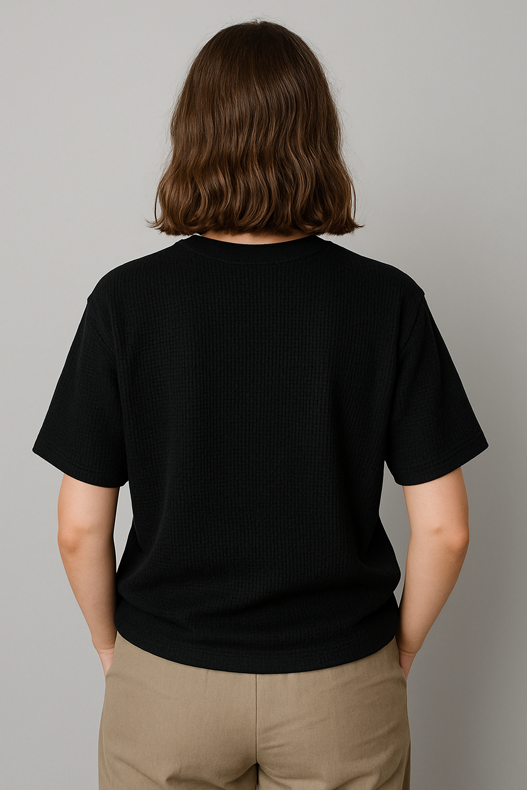 WAFFLE TSHIRT UNISEX OF PREMIUM QUALITY (Black)