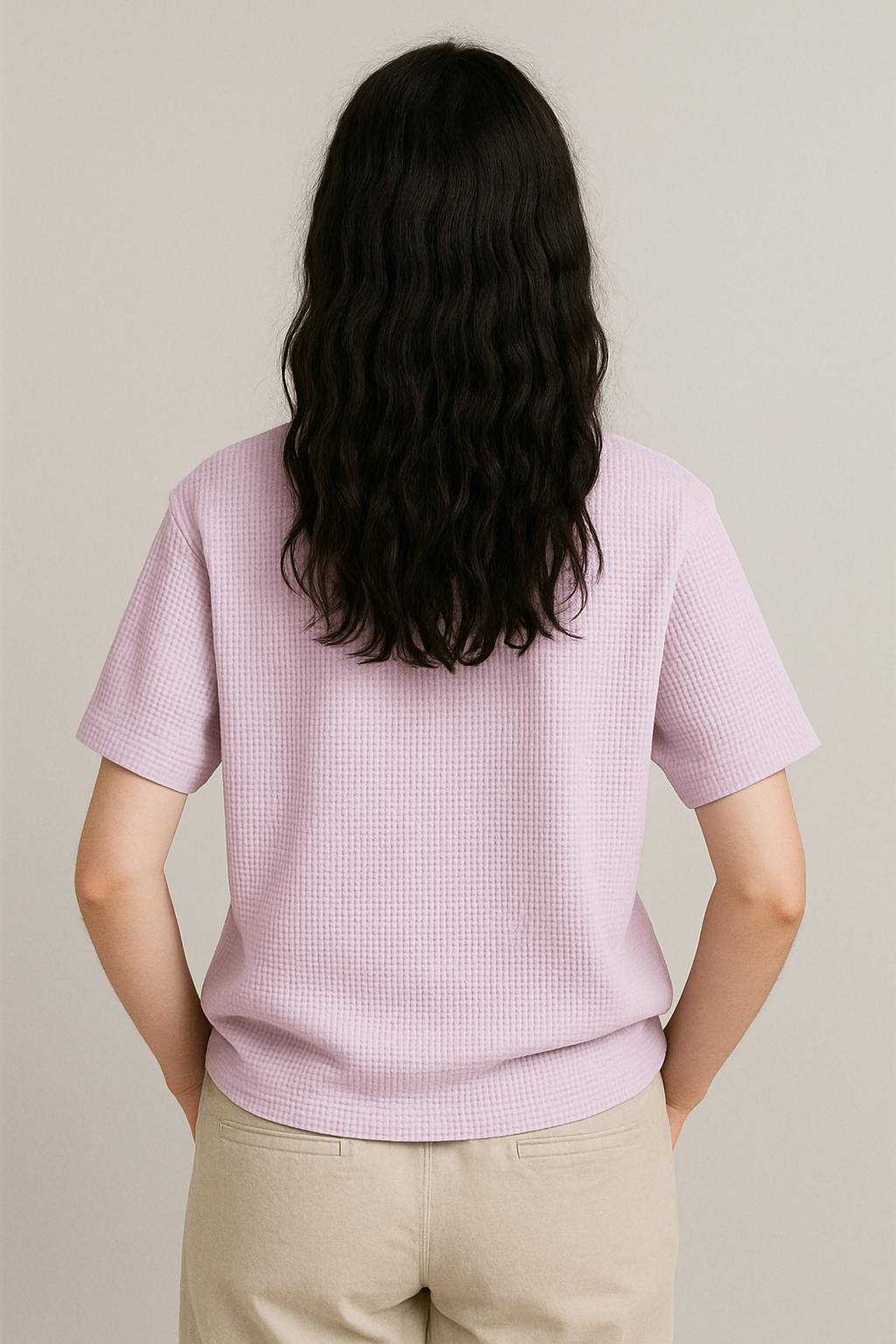 WAFFLE TSHIRT UNISEX OF PREMIUM QUALITY(Lavender)
