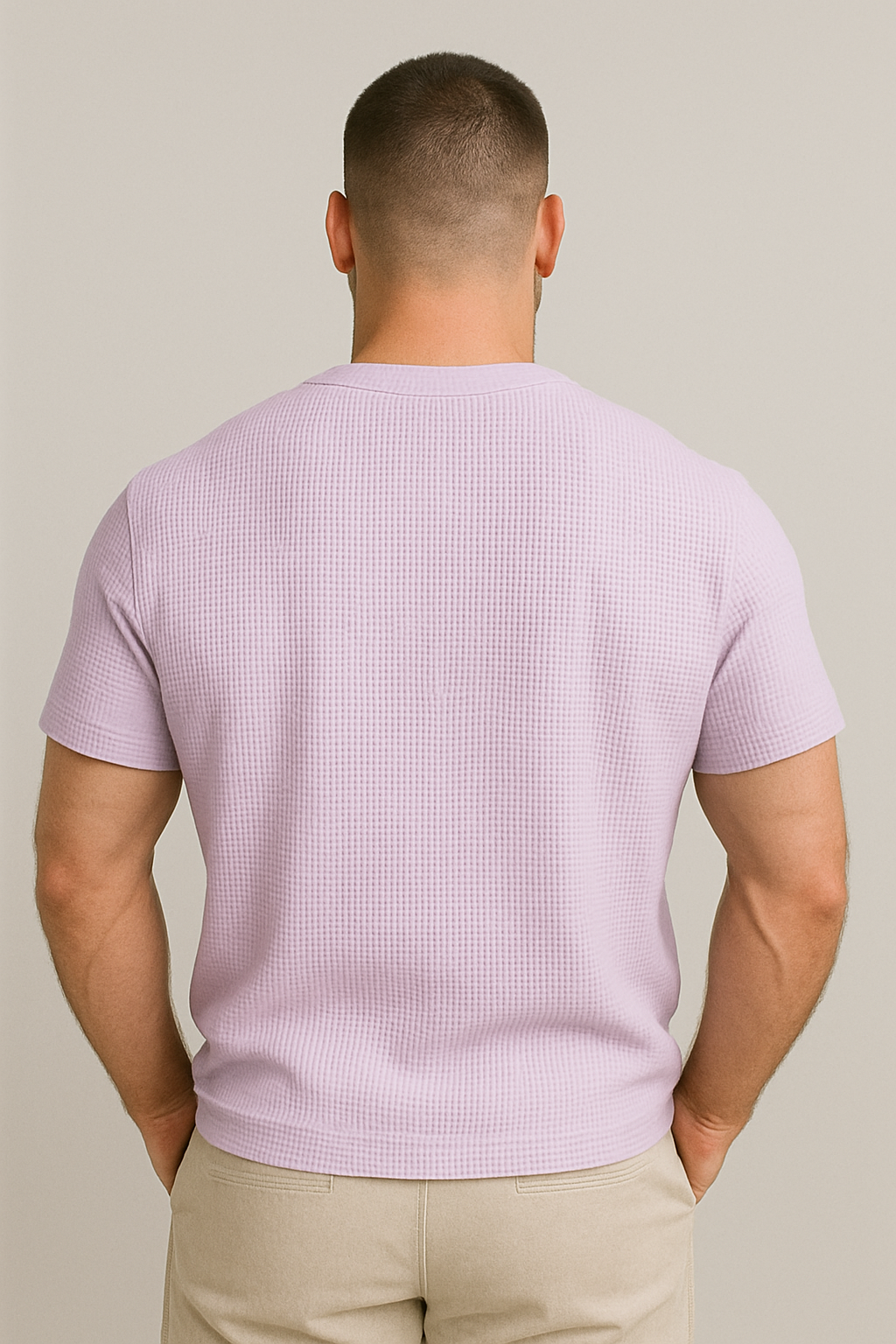 WAFFLE TSHIRT UNISEX OF PREMIUM QUALITY(Lavender)