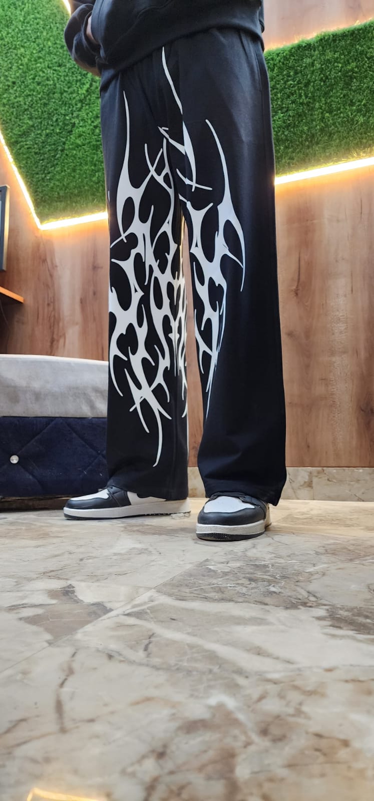 Unisex Baggy Printed Pants Casual Streetwear French Terry
