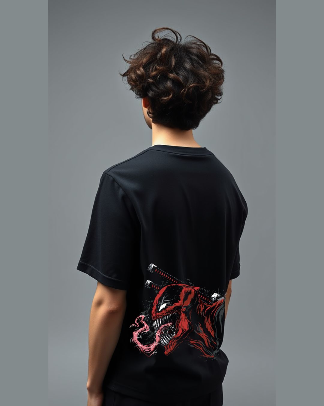 VENOM: Back Printed Oversized Tshirt Casual Look Unisex