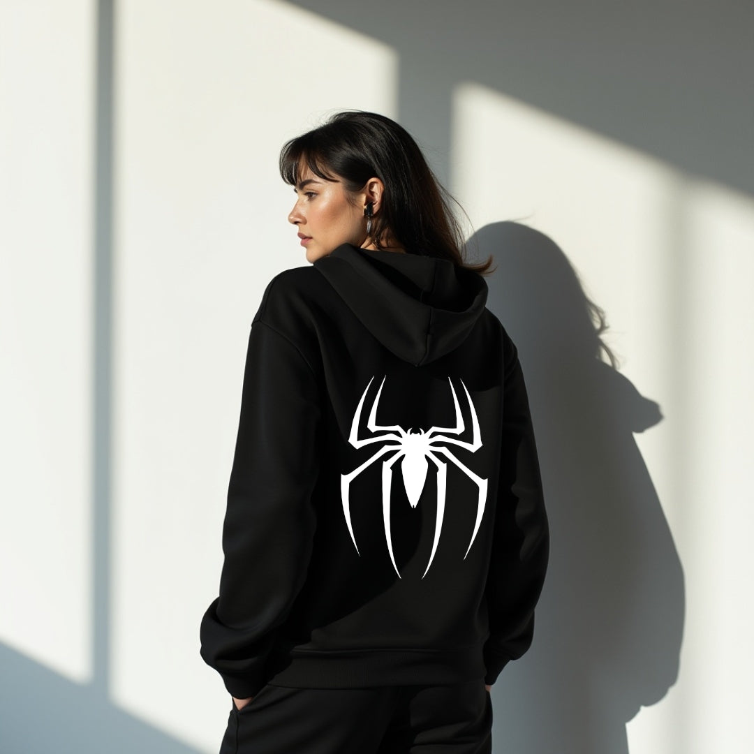 SPIDER: BACK PRINTED HOODIE UNISEX(black) limited edition